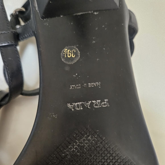 Vintage PRADA open toe slingback kitten heels sandals Size 39.5 / US 8.5 - Picture 4 of 15